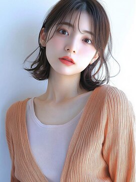 ムウ 難波(MOU) ナチュラルボブ暗めカラーグランマッシュデザイン20代30代40代50