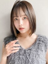 リヤン 表参道(lyann) イメチェンピンクベージュ前髪イヤリングカラーa