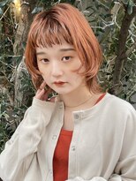 ラミエバイメルト 下北沢(lamie by melt)&nbsp;花田ボブレイヤーカット顔周りウルフオレンジブラウン下北沢韓国