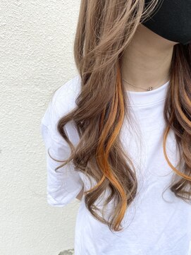 ボアップ 新居浜店(boappu) #オレンジ #インナー #カラー #プルエクステ #ケアブリーチ