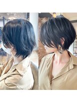 《30代40代》白髪ぼかしハイライト×前下がりボブ【イケダ】