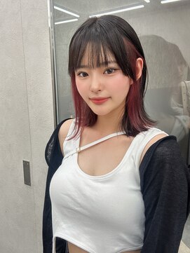 ロンド マーレ 天神大名店(Lond mare) ピンクブラウン/暖色カラー/カシスピンク/韓国ヘア/顔周りカット