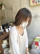 トト 船橋店(toto.)&nbsp;黒髪/グレーベージュ/レイヤーロング/前髪パーマ[西船橋/津田沼]