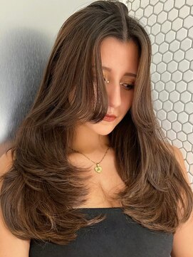 サイン 表参道(SIGN) ミディアムヘアグレージュカラーデザインカラーシルキーベージュ