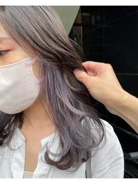 ミクマル(micmal) 透け感春夏インナーカラー☆ラベンダーベージュくすみカラー