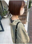 アッシュブラウン　大人ボブ_前下がりボブ_ショートボブ