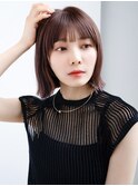 ◯薄めバング短めバングフェイスレイヤーカット切りっぱなしボブ