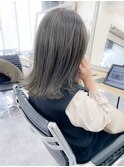 ブリーチなしダブルカラーのカーキグレージュ　mizuno