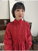 ボブ　ミニボブ　フロントカット　　暗めカラー　担当阿知波