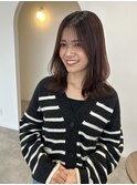 レイヤースタイルにブリーチなしの艶カラー