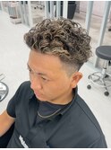 【極道パーマ＋ハイライト】