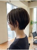 コンパクトボブ/暗髪/大人ショートボブ/切りっぱなし◎30代40代
