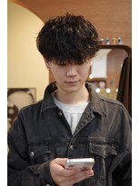 エディ(Edy)&nbsp;メンズマッシュ波巻きスパイラルパーマケアパーマ眉毛カット岡山
