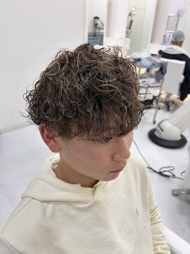 ドロップ スパイラルパーマ×ハイライト