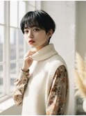 大人可愛い30代40代50代小顔マッシュショート丸みショート