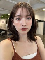 アビー 福岡天神(ABBEY) ミディアムヘアレイヤーカット前髪カット髪質改善トリートメント