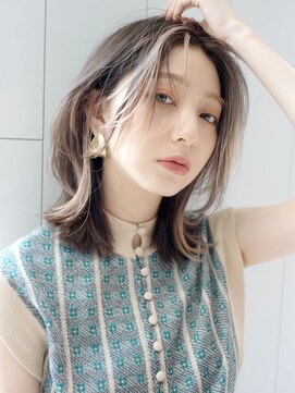 アルバム 銀座(ALBUM GINZA) レイヤーカット_ハイライトカラーセミウェットウェーブ_68049