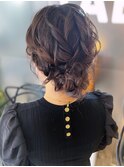 【ヘアセット・結婚式・成人式・卒業式】下目でふわふわまとめ髪