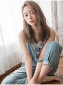 ピンクハイライト×ワンサイド☆今っぽ顔セミロング 