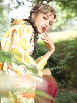 ショコラ アベノ(Chocolat ABENO) #くすみブルー#成人式ヘアアレンジ#振袖アレンジ