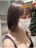 大人かわいいミニボブ / シアーグレージュ / 切りっぱなしボブ