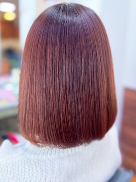 アークスヘアー 20代30代40代髪質改善カラーショコラブラウンミディアムボブ艶感