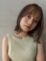 イオ 本厚木(io)&nbsp;ミディアムレイヤーボブシースルーバングベージュカラー小顔