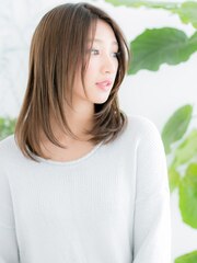 綾瀬/髪質改善/シルキーベージュの艶感レイヤーロングh