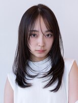 チョコグレージュ/20代30代大人かわいい/ミディアムレイヤー