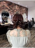 ゆるふわツイン団子ヘアセット20代30代ドレス結婚式