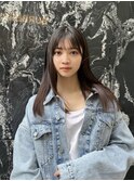 小顔前髪カット natural straight 【有村】
