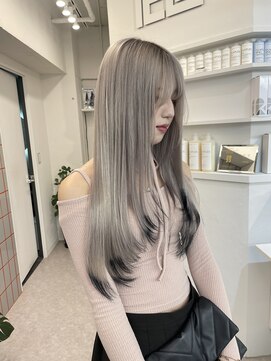 ペレ 渋谷(PELE) イメチェン/ホワイトブロンド/外ハネボブ/ワイドバング/渋谷