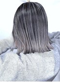【筋感強め】ホワイトシルバーバレイヤージュ×ブリーチ２回
