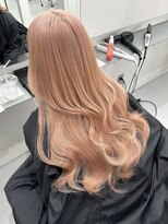 リムレスバイサンク 万代 新潟駅(LIMLESS by cinq) ミルクティーベージュペールピンク顔周りワンホンレイヤー韓国風