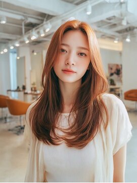 クレビア 名古屋(CreBiA) ロングレイヤー/透明感/ブラウンベージュ