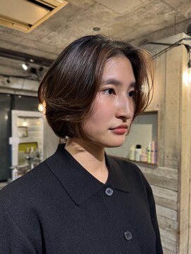 ノラ カマクラ(NORA kamakura) ボブパーマレイヤーボブ前髪なしくびれ大人ボブミディレイヤー