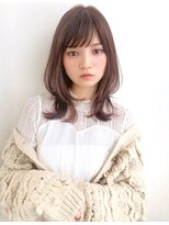 ルエ(rue)&nbsp;30代40代50代マッシュウルフベージュ_ネイビーシースルーバング