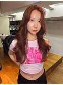 大人ガーリー ワンホンヘア ロングスタイル