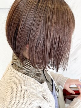 ネウィ 川崎(newi) 丸型卵形切りっぱなしボブエアリーロング美髪ピンクブラウン川崎