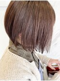 丸型卵形切りっぱなしボブエアリーロング美髪ピンクブラウン川崎