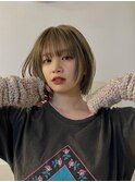 ボブレイヤー×オリーブベージュ