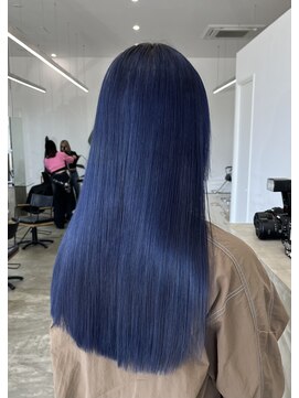 ノートエートル 西金沢(Nought etre) ネイビーブルーインディゴブルー10代20代ブリーチカラーブルー