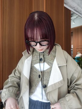 ユルクメゾンシティ 名古屋(JURK MAISON CITY) 【ami style】ブリーチなし赤カラー×ボブ