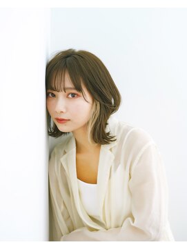 ロウ 銀座(RAW) インナーカラー　イヤリングカラー　ハイライト　ボブ