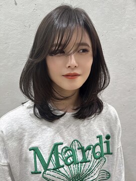 ロンドプランタン 恵比寿(Lond Printemps) ミニウルフレイヤーカット顔周り前髪韓国ミディアムロング恵比寿