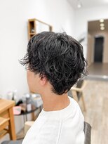 セイドット フクオカ(Say.FUKUOKA) 天神大名シャドウパーマスパイラルパーマツーブロックメンズ黒髪