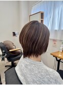 ハイライトレイヤーボブスタイル