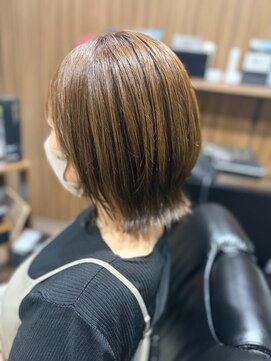 ピックアップ(Pick UP) 20代30代40代/くびれボブ/オリーブブラウン/大船渡
