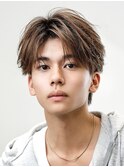 センターパートラウンドマッシュショートパーマ縮毛矯正ビジネス