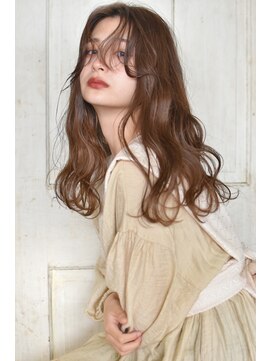 メーヴェ(Mowen) mowen×外ハネミディアム×ラフウェーブ×モカベージュ